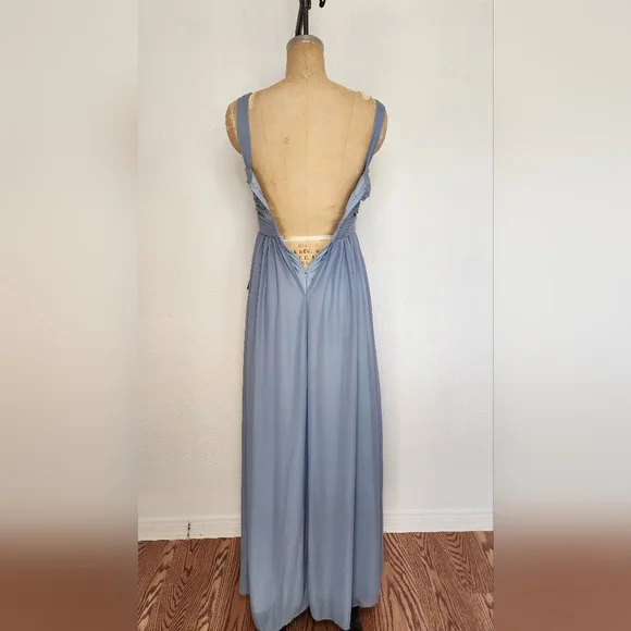 Birdy Grey Blue Mesh Elsye Bridesmaid Gown - Picture 8 of 12